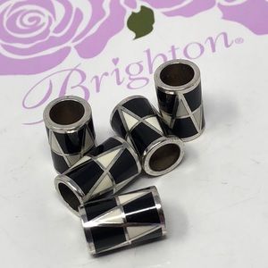 Brighton 5 zig zag black white beads